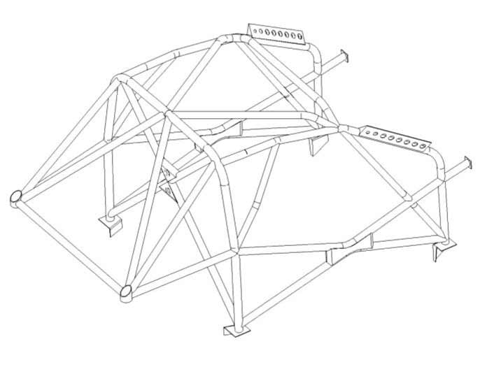 Kit de jaula de seguridad multipunto T45 para CITROEN C1 Internacional. Certificado por la FIA