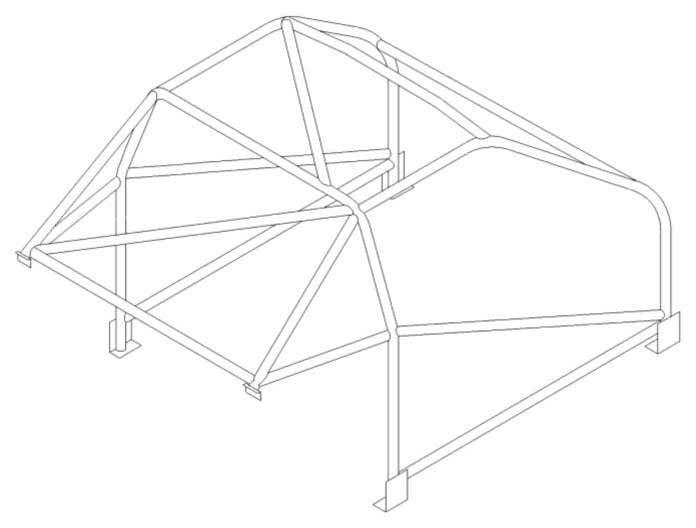 Kit de jaula de seguridad T45 histórico FORD Anglia. Cumple con el Anexo K de MS UK