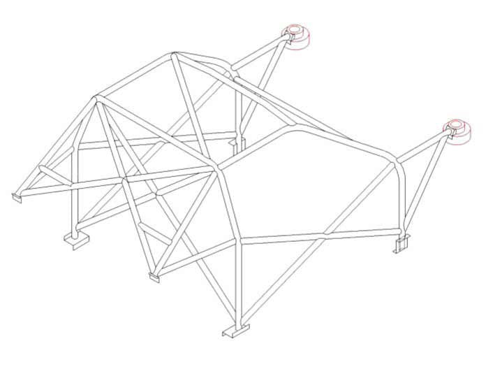 kit de jaula de seguridad multipunto T45 para FORD Fiesta Mk3/4 Internacional. Certificado por la FIA
