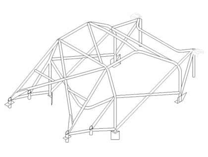 Kit de jaula de seguridad multipunto T45 para PEUGEOT 306 F2 Internacional. Certificado por FIA/MSUK