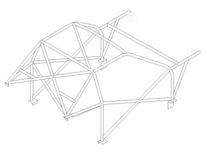 Kit de jaula de seguridad multipunto T45 para SEAT Ibiza MK1/2 Internacional. Certificado por la FIA