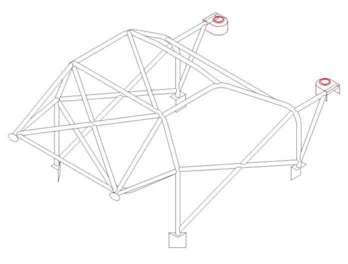 Kit de jaula antivuelco ligero multipunto T45 para VAUXHALL Nova International. Certificado por la FIA/MSUK.