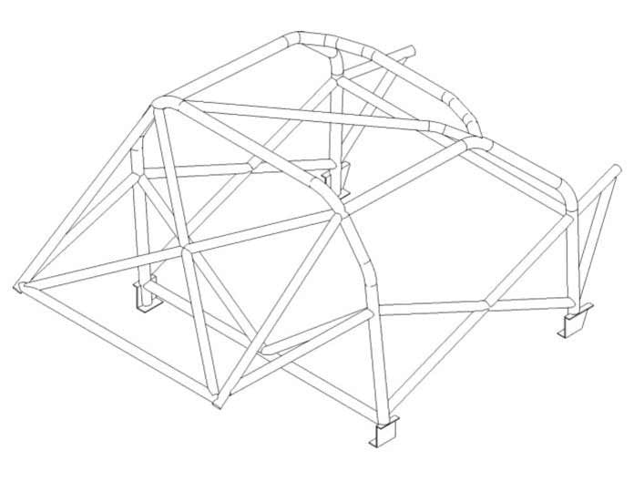 Kit de jaula antivuelco multipunto internacional T45 para Volkswagen Golf Mk4. Certificado por la FIA.