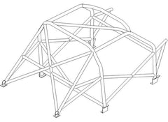 Kit de jaula antivuelco multipunto internacional T45 para Volkswagen Golf Mk4 R32. Certificado por la FIA.
